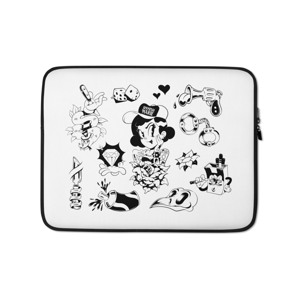 Flash Tattoo Laptop Sleeve (White)